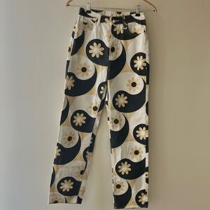 Pacsun Eco Flower Yin & Yang Boyfriend Festival Flower Jeans Size 26